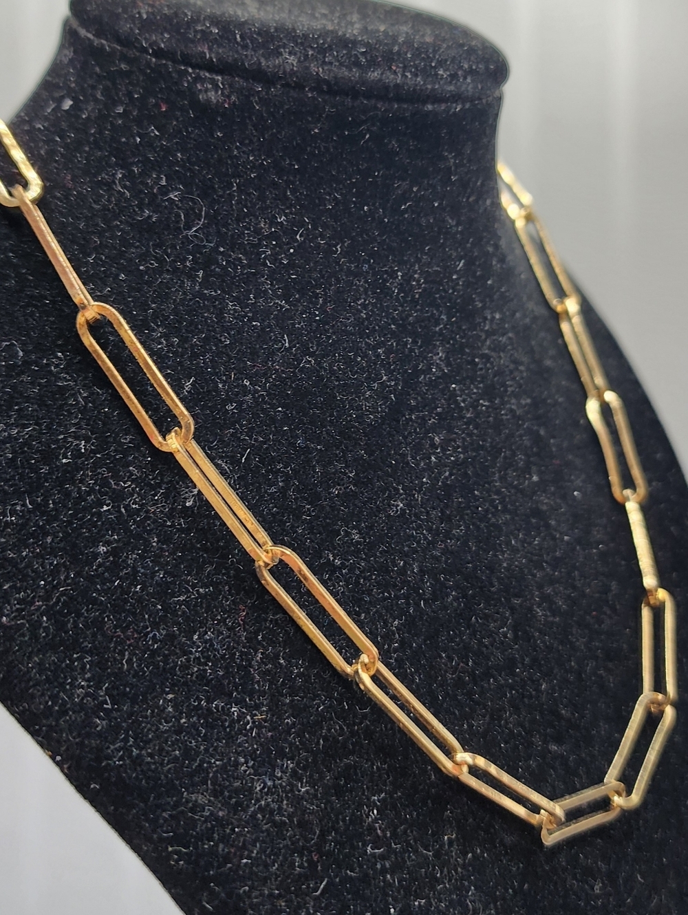 Gold paper clip necklace Sugarfix 17 Inch with extender - Picture 3 of 6